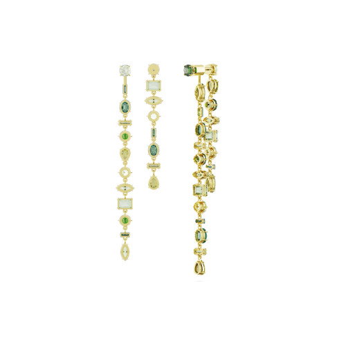 Luxoia - Swarovski Gema Drop Ohrhänger Asymmetrisches Design Verschiedene Schliffe Extralang Grün Goldlegierungsschicht - 5657390