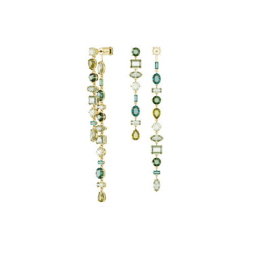 Luxoia - Swarovski Gema Drop Ohrhänger Asymmetrisches Design Verschiedene Schliffe Extralang Grün Goldlegierungsschicht - 5657390