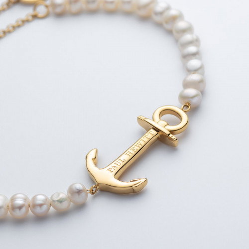 Luxoia - Paul Hewitt The Anchor Beads Armband Gold Pearl - PH-JE-0076