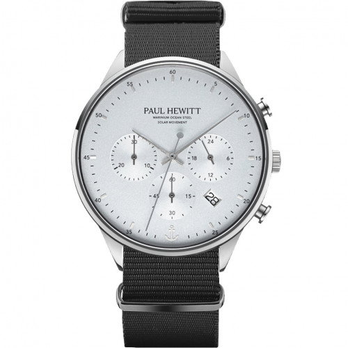 Luxoia - Paul Hewitt Chrono Silber Weiss Nato Black - PH-W-0492
