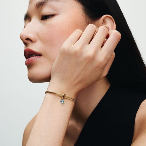 Luxoia - Pandora Facettierter aquablauer Ewigkeitskreis Charm Anhänger - 763462C03