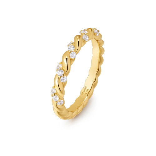 Luxoia - Ania Haie Gold Sparkle Twisted Ring - R075-01G