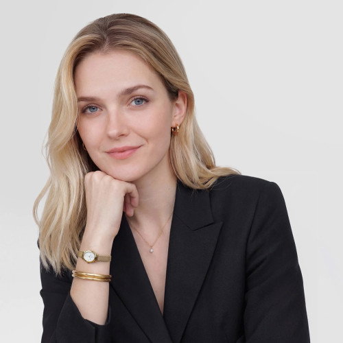 Luxoia - Daniel Wellington Ophelia Mini Mesh White Gold - DW00100939