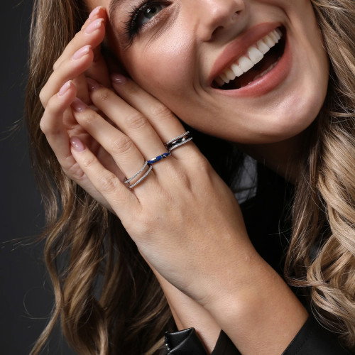 Luxoia - Seinerzeit Saphire Ozean Ring - SZA-1990-385