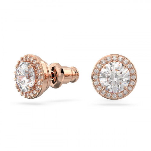 Luxoia - Swarovski Una Angelic Ohrstecker Rundschliff Pavé Weiss Roségold Legierungsschicht - 5636275