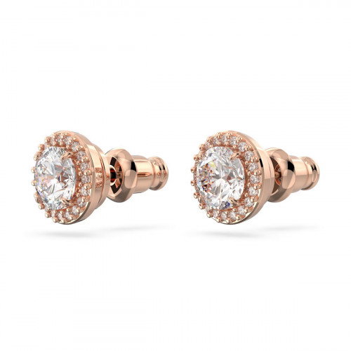 Luxoia - Swarovski Una Angelic Ohrstecker Rundschliff Pavé Weiss Roségold Legierungsschicht - 5636275