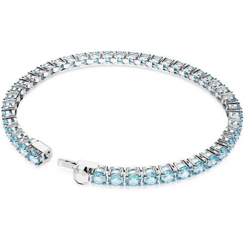 Luxoia - Swarovski Matrix Tennis Armband Rundschliff Blau Rhodiniert