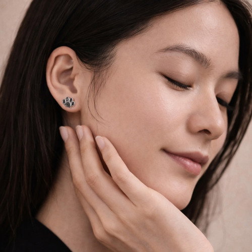 Luxoia - Seinerzeit Black Paw Pfoten Ohrstecker - SZA-2991-492