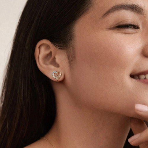 Luxoia - Seinerzeit Fusion Schwan Herz Ohrstecker - SZA-2965-488