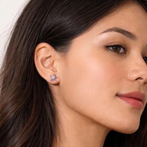 Luxoia - Seinerzeit Sonja Pink Seestern Ohrstecker - SZA-2998-478