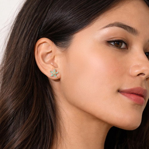 Luxoia - Seinerzeit Sully Aqua Seestern Ohrstecker - SZA-2960-476