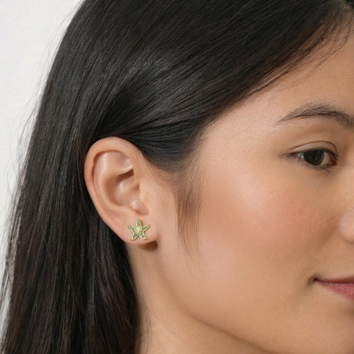 Luxoia - Seinerzeit Svenja Jade Seestern Ohrstecker - SZA-2963-478