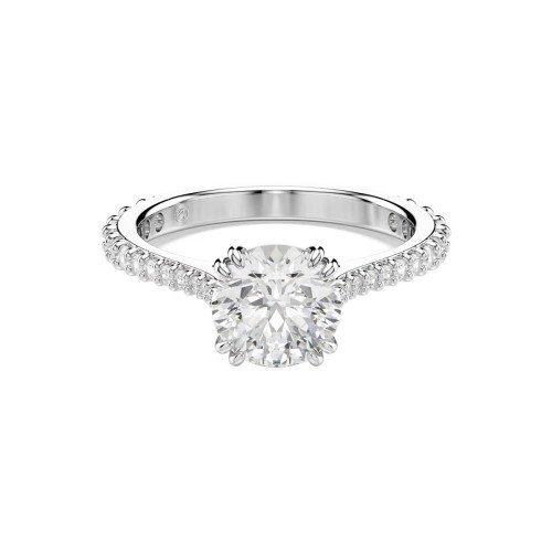 Luxoia - Swarovski Stilla Ring Set Rundschliff Weiss Rhodiniert