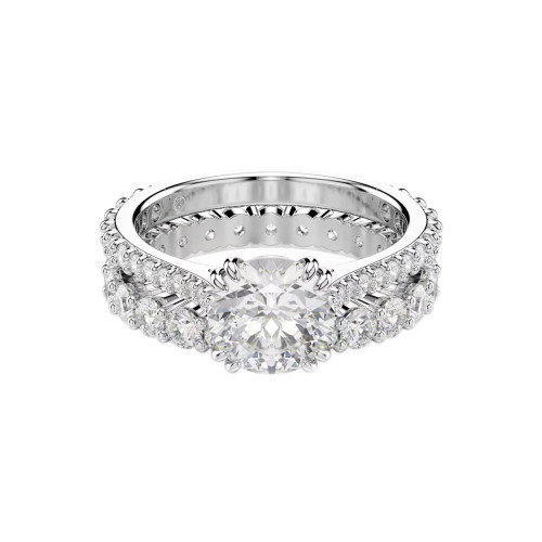 Luxoia - Swarovski Stilla Ring Set Rundschliff Weiss Rhodiniert