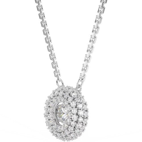Luxoia - Swarovski Sublima Halskette Rundschliff Weiss Rhodiniert - 5738246