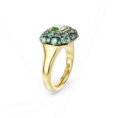 Luxoia - Swarovski Sublima Cocktail Ring Oktagon Schliff Grün 18K goldbeschichtet