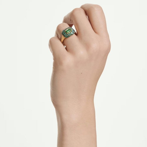 Luxoia - Swarovski Sublima Cocktail Ring Oktagon Schliff Grün 18K goldbeschichtet