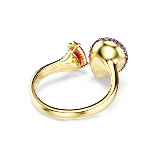 Luxoia - Swarovski Sublima Cocktail Ring Tropfenschliff Rot 18K goldbeschichtet
