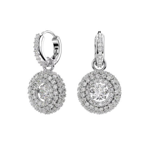 Luxoia - Swarovski Sublima Drop Ohrhänger Rundschliff Weiss Rhodiniert - 5738193