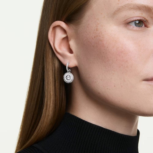 Luxoia - Swarovski Sublima Drop Ohrhänger Rundschliff Weiss Rhodiniert - 5738193