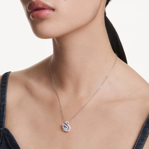 Luxoia - Swarovski Swan Halskette Verschiedene Schliffe Schwan Blau - 5723389