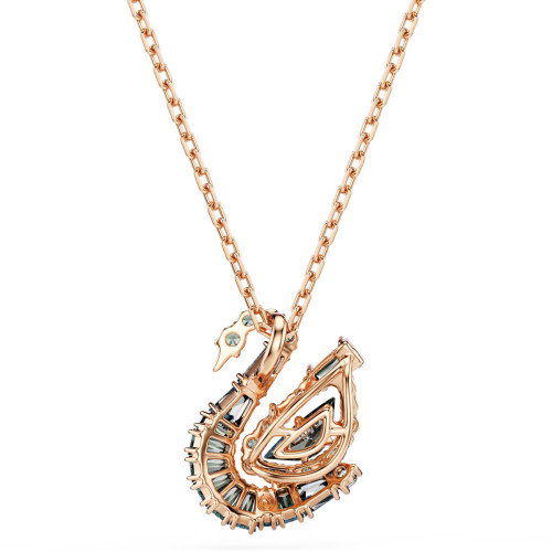 Luxoia - Swarovski Swan Halskette Verschiedene Schliffe Schwan Schwarz 18K roségoldbeschichtet - 5764882