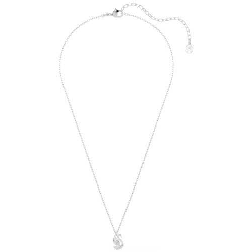 Luxoia - Swarovski Swan Halskette Verschiedene Schliffe Schwan Weiss Rhodiniert - 5754347