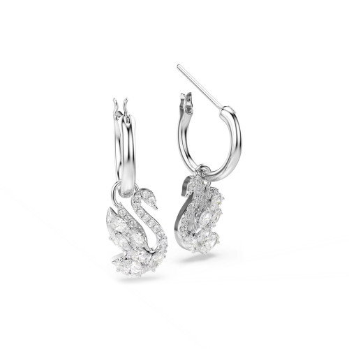 Luxoia - Swarovski Swan Drop Ohrhänger Verschiedene Schliffe Schwan Weiss Rhodiniert - 5759942