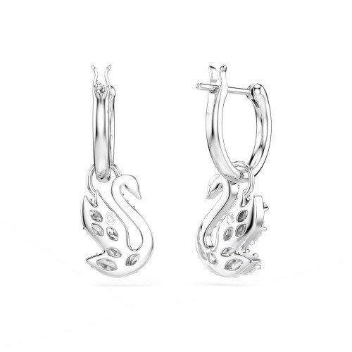 Luxoia - Swarovski Swan Drop Ohrhänger Verschiedene Schliffe Schwan Weiss Rhodiniert - 5759942
