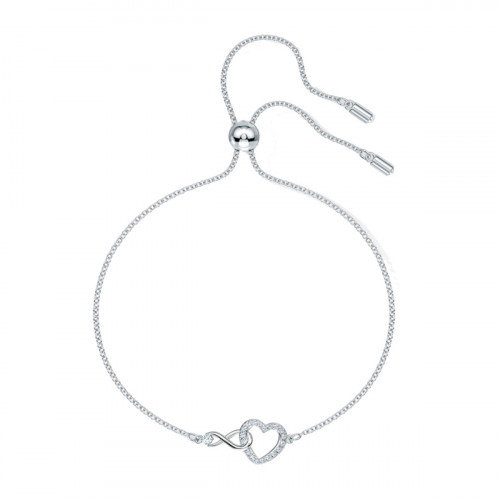 Luxoia - Swarovski Hyperbola Armband Unendlichzeichen und Herz Weiss Rhodiniert - 5524421