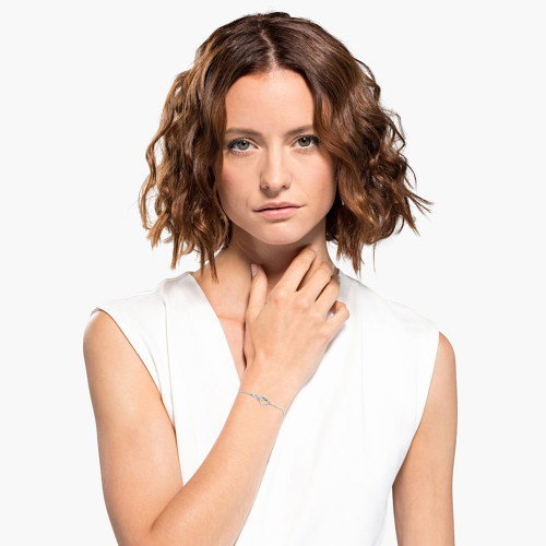 Luxoia - Swarovski Hyperbola Armband Unendlichzeichen und Herz Weiss Rhodiniert - 5524421
