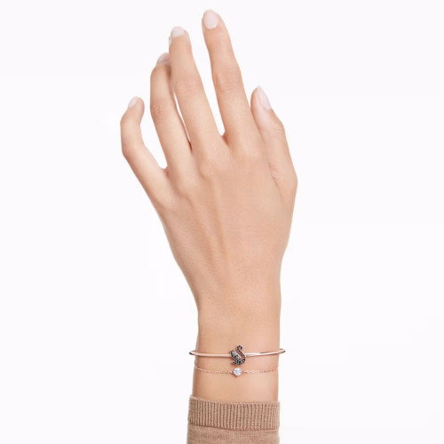 Luxoia - Swarovski Swan Armreif Schwan Schwarz Roségold Legierungsschicht
