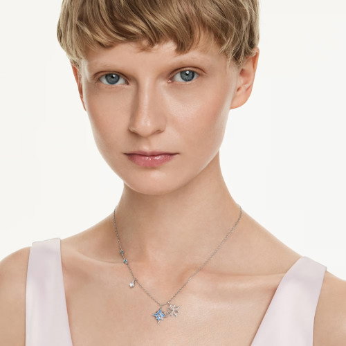 Luxoia - Swarovski Symbolica Halskette Stern Blau Rhodiniert - 5734252