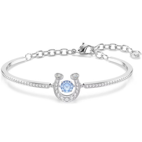 Luxoia - Swarovski Symbolica Armreif Rundschliff Pavé Hufeisen Blau Rhodiniert - 5736983