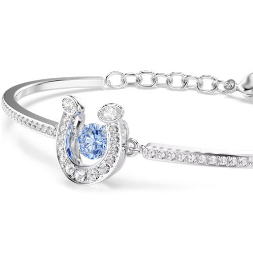 Luxoia - Swarovski Symbolica Armreif Rundschliff Pavé Hufeisen Blau Rhodiniert - 5736983