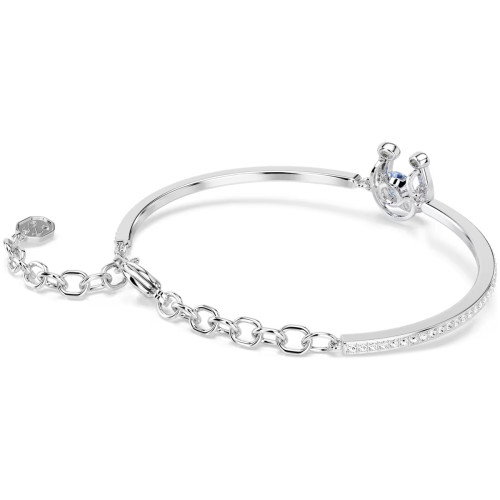 Luxoia - Swarovski Symbolica Armreif Rundschliff Pavé Hufeisen Blau Rhodiniert - 5736983