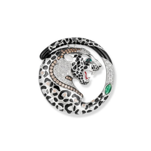 Luxoia - Seinerzeit Jasper Leoparden Anhänger/Brosche - SZA-3990-410