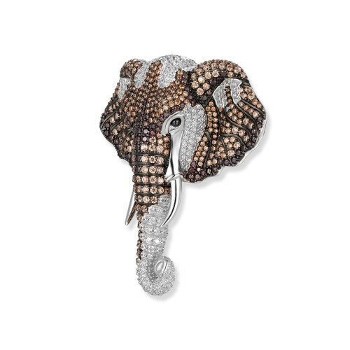 Luxoia - Seinerzeit Kumba Elefanten Anhänger/Brosche - SZA-3990-416