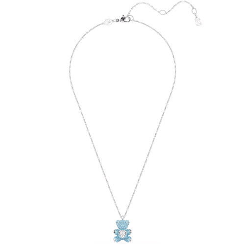 Luxoia - Swarovski Teddy Halskette Bär Blau Rhodiniert - 5737620