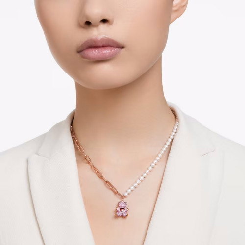 Luxoia - Swarovski Teddy Kristallperle Bär Rosa Roségold Legierungsschicht - 5669166