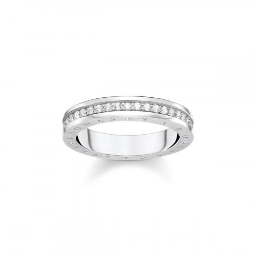 Luxoia - Thomas Sabo Ring mit Weissen Steinen Pavé Silber - TR2254-051-14
