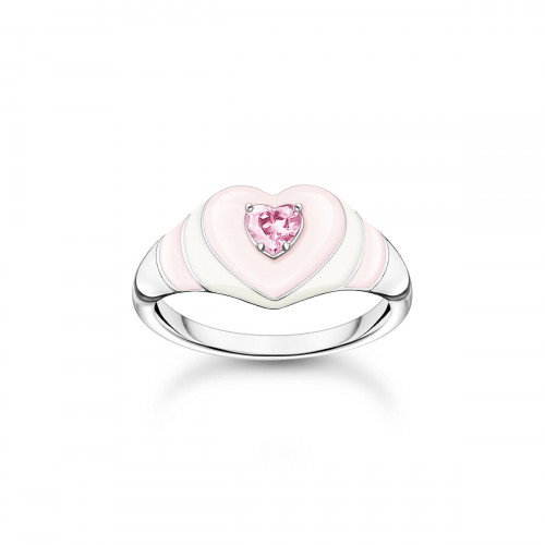 Luxoia - Thomas Sabo Ring Herz mit Pinkem Stein Silber - TR2435-041-9