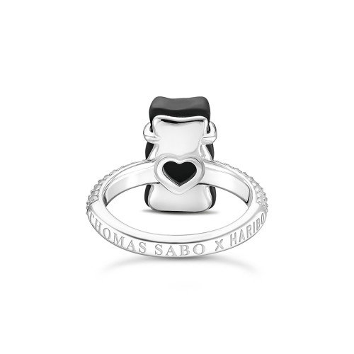 Luxoia - Thomas Sabo Ring mit schwarzem Goldbären und Steinen Silber - TR2478-052-11