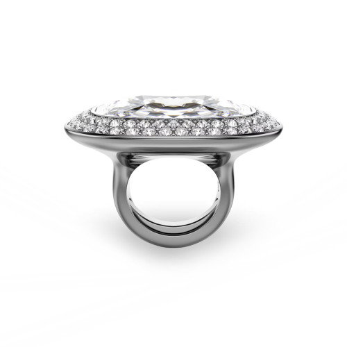 Luxoia - Swarovski Una Angelic Cocktail Ring Kissenschliff Weiss Rutheniert
