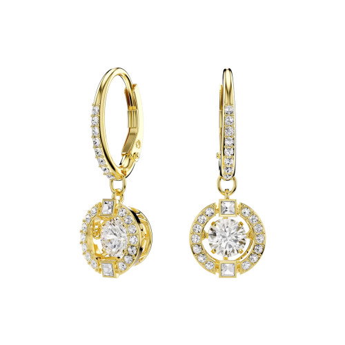 Luxoia - Swarovski Una Angelic Drop Ohrhänger Rundschliff Weiss 18K goldbeschichtet - 5758095