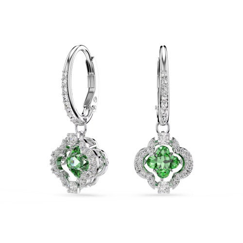 Luxoia - Swarovski Una Angelic Drop Ohrhänger Verschiedene Schliffe Grün Rhodiniert - 5758001