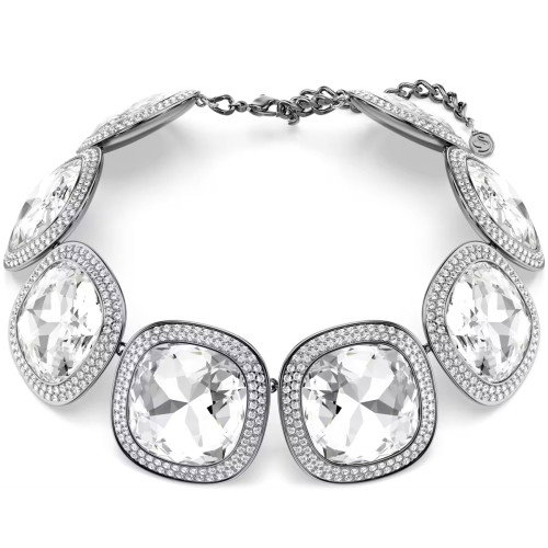 Luxoia - Swarovski Una Angelic Halsband Kissenschliff Weiss Rutheniert - 5751551