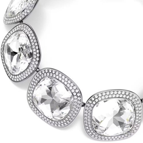 Luxoia - Swarovski Una Angelic Halsband Kissenschliff Weiss Rutheniert - 5751551