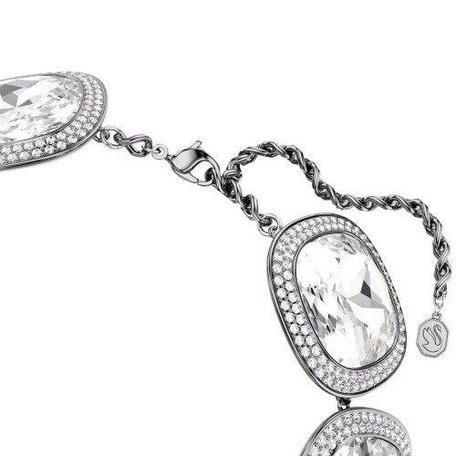 Luxoia - Swarovski Una Angelic Halsband Kissenschliff Weiss Rutheniert - 5751551
