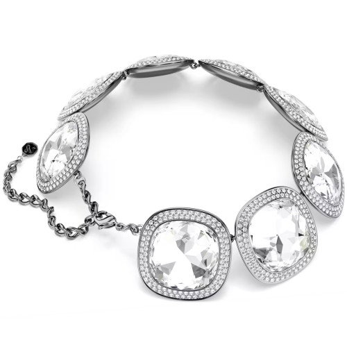 Luxoia - Swarovski Una Angelic Halsband Kissenschliff Weiss Rutheniert - 5751551